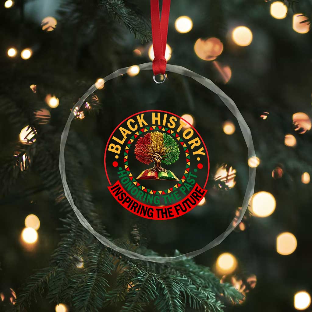 Black History Month Quote Crystal Glass Ornament Honoring The Past Inspiring The Future Gift TS12 Print Your Wear