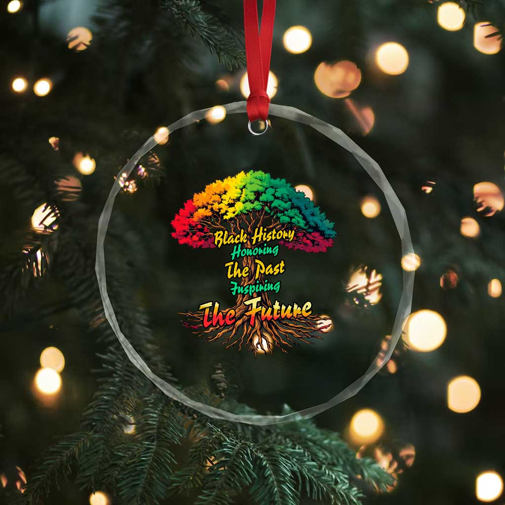 Black History Month Quote Crystal Glass Ornament Inspiring The Future Honoring The Past TS12 Print Your Wear