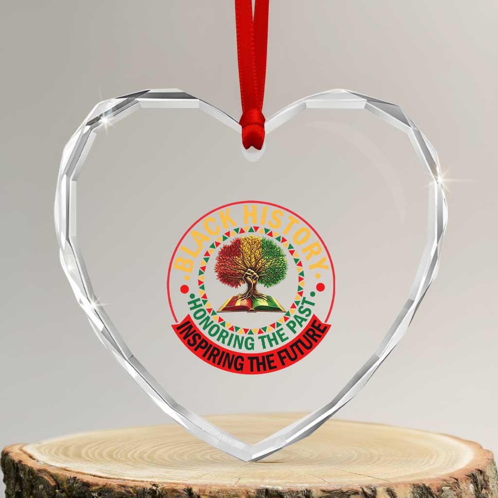 Black History Month Quote Heart Crystal Glass Ornament Honoring The Past Inspiring The Future Gift TS12 Transparent Glass 3'' Heart Print Your Wear