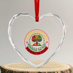 Black History Month Quote Heart Crystal Glass Ornament Honoring The Past Inspiring The Future Gift TS12 Transparent Glass 3'' Heart Print Your Wear