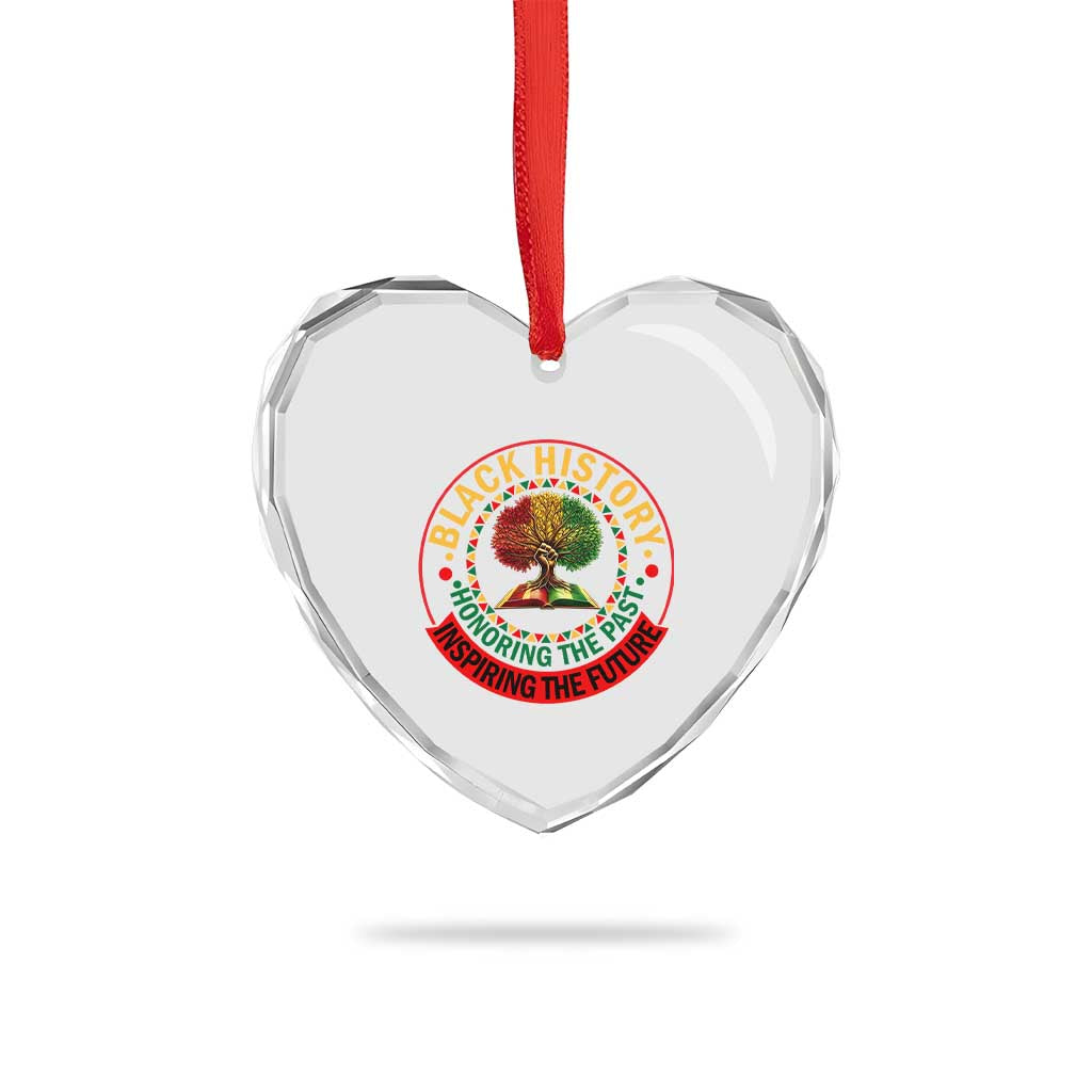 Black History Month Quote Heart Crystal Glass Ornament Honoring The Past Inspiring The Future Gift TS12 Print Your Wear