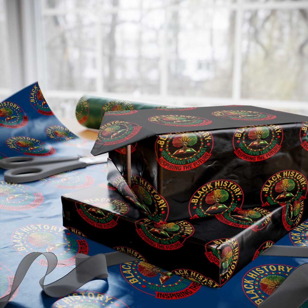 Black History Month Quote Wrapping Paper Roll Honoring The Past Inspiring The Future Gift TS12 Black Print Your Wear