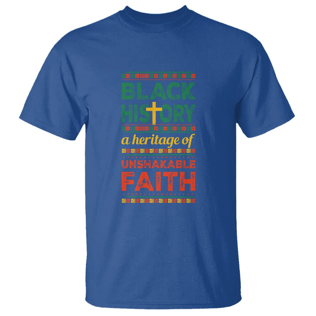 Black History Month T Shirt A Heritage Of Unshakeable Faith Christian BLM TS09 Royal Blue Printyourwear