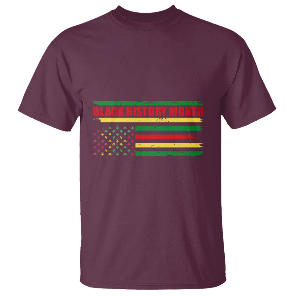 Black History Month T Shirt African American Pride Flag TS02 Maroon Printyourwear