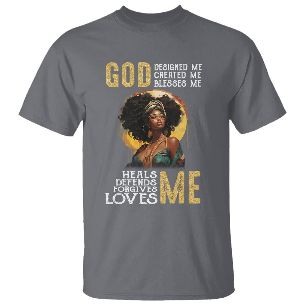 Black History Month T Shirt African Women God Designed Created Blessed Me TS09 Charcoal Printyourwear