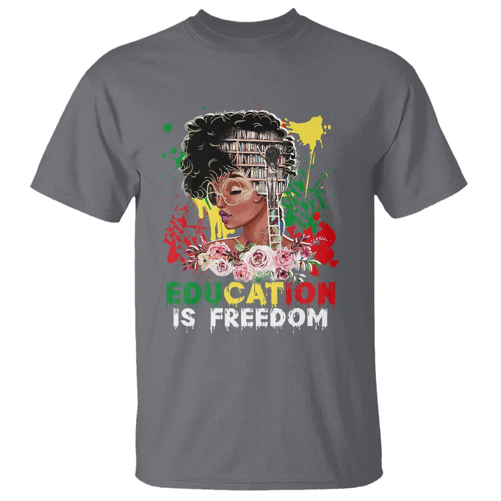 Black History Month T Shirt Black Educated African American Pride Women TS02 Charcoal Printyourwear