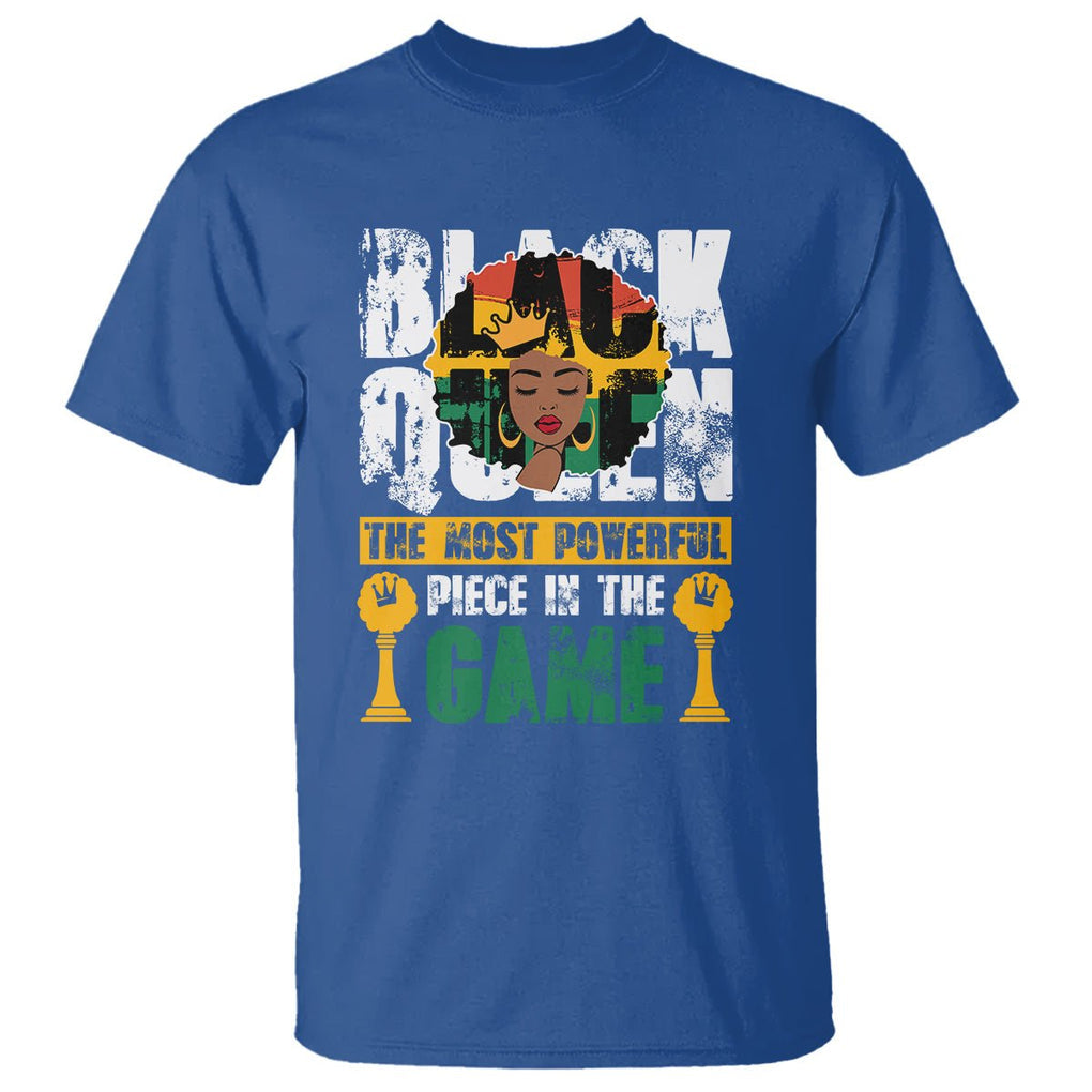 Black History Month T Shirt Black Queen The Most Powerful Piece In The Game Black Pride TS02 Royal Blue Printyourwear