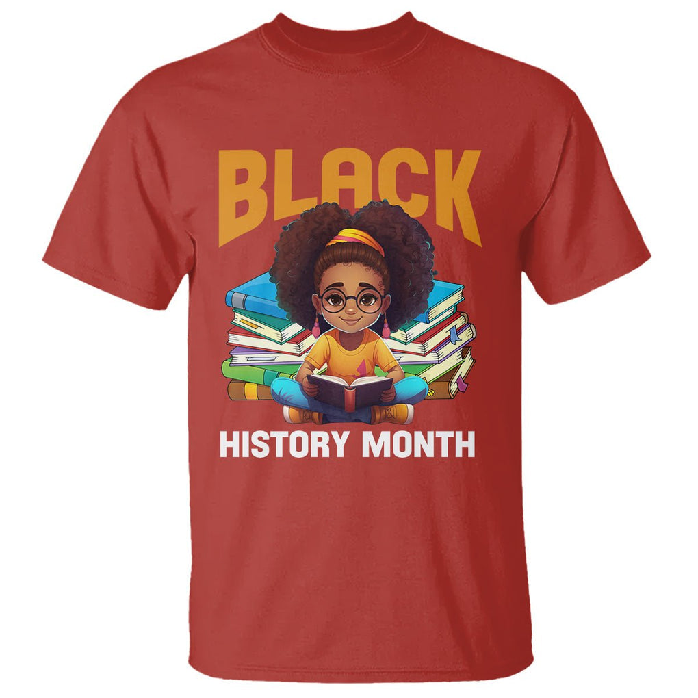 Black History Month T Shirt Girl Reading Book African Pride Melanin TS09 Red Printyourwear