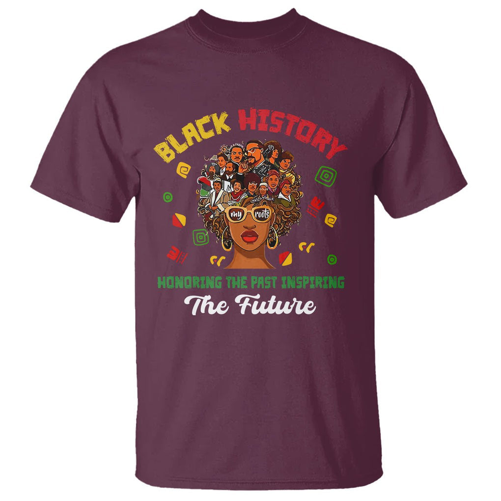 Black History Month T Shirt Honoring The Past Inspiring The Future TS02 Maroon Printyourwear