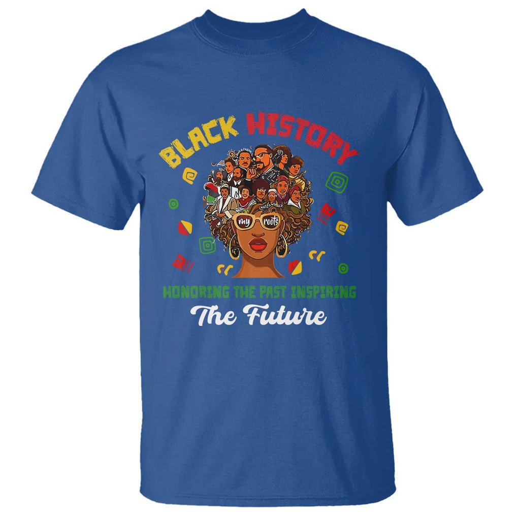 Black History Month T Shirt Honoring The Past Inspiring The Future TS02 Royal Blue Printyourwear