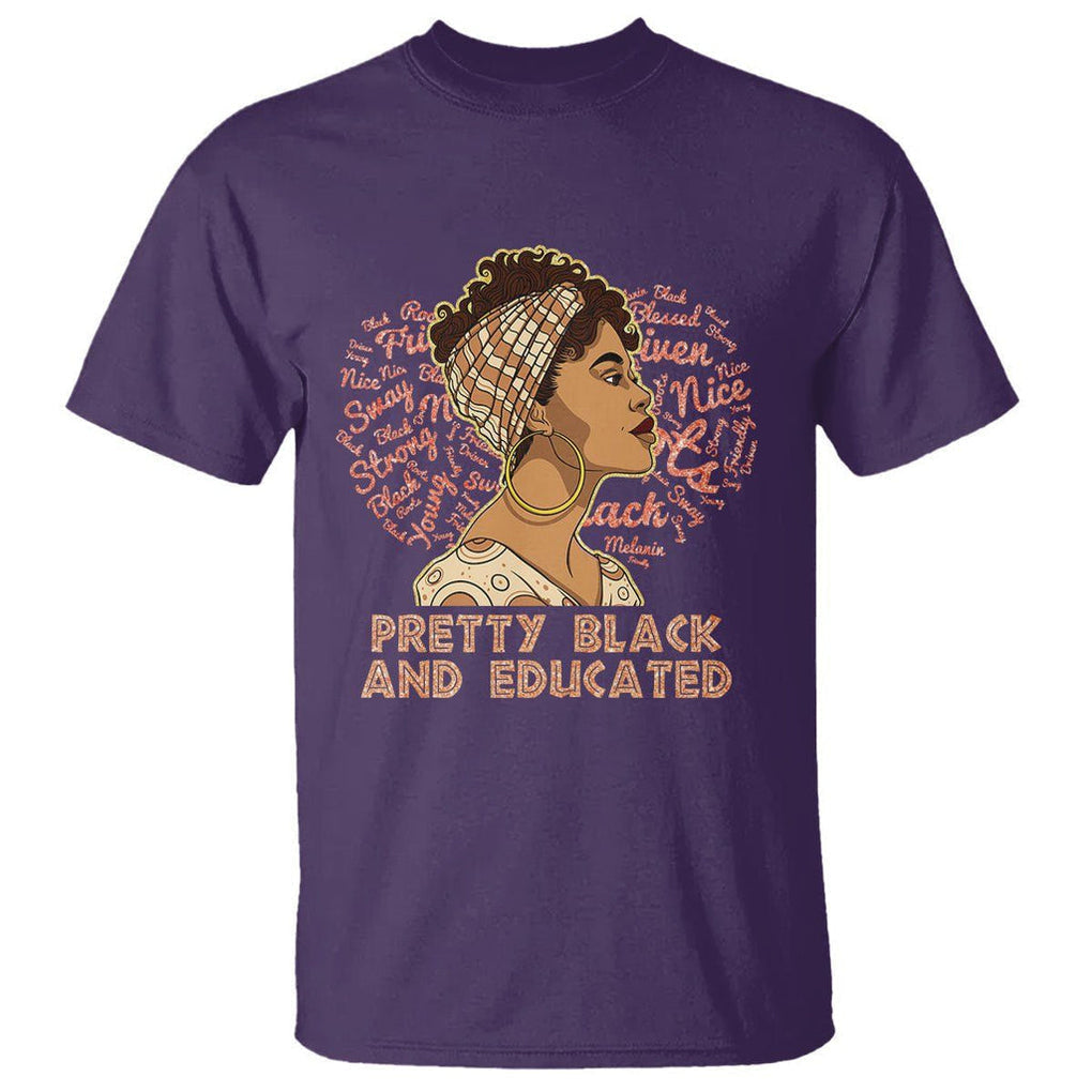 Black History Month T Shirt Pretty Black And Educated African American Pride TS02 Purple Printyourwear