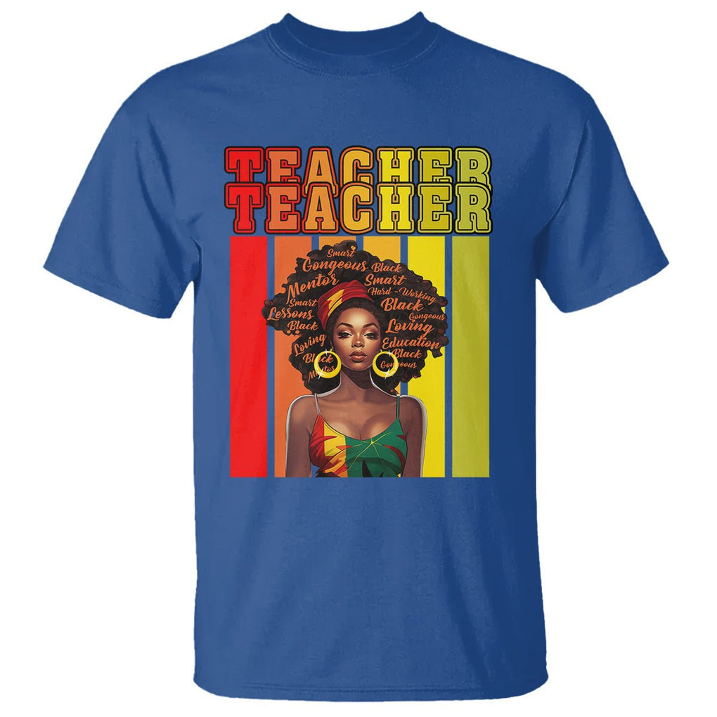 Black History Month T Shirt Teacher Women African Americans School Educate TS09 Royal Blue Printyourwear