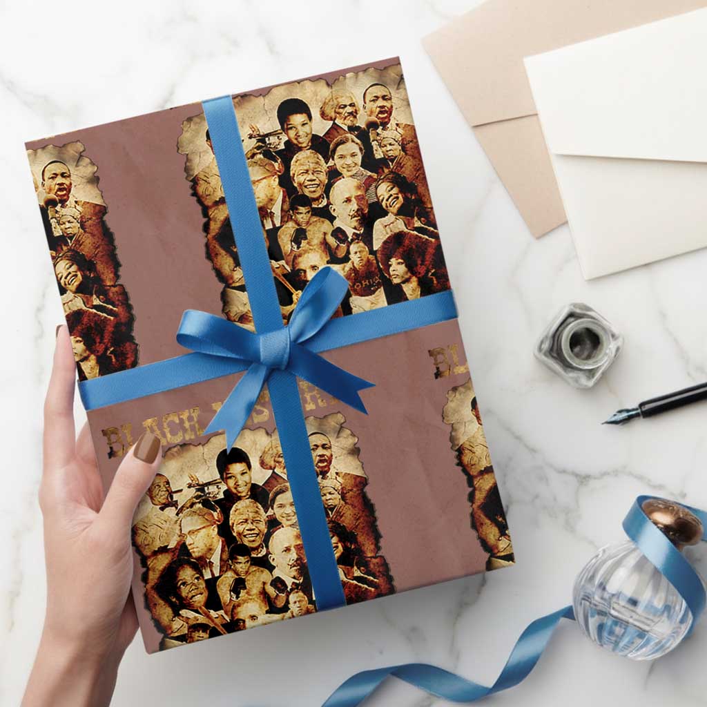Black History Month Wrapping Paper Roll African American Pride TS14 Mocha Print Your Wear