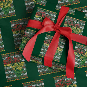 Black History Month Wrapping Paper Roll Dream Like Martin Lead Like Harriet TS14 Green Print Your Wear