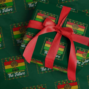 Black History Month Wrapping Paper Roll Honoring The Past Inspiring The Future TS12 Green Print Your Wear