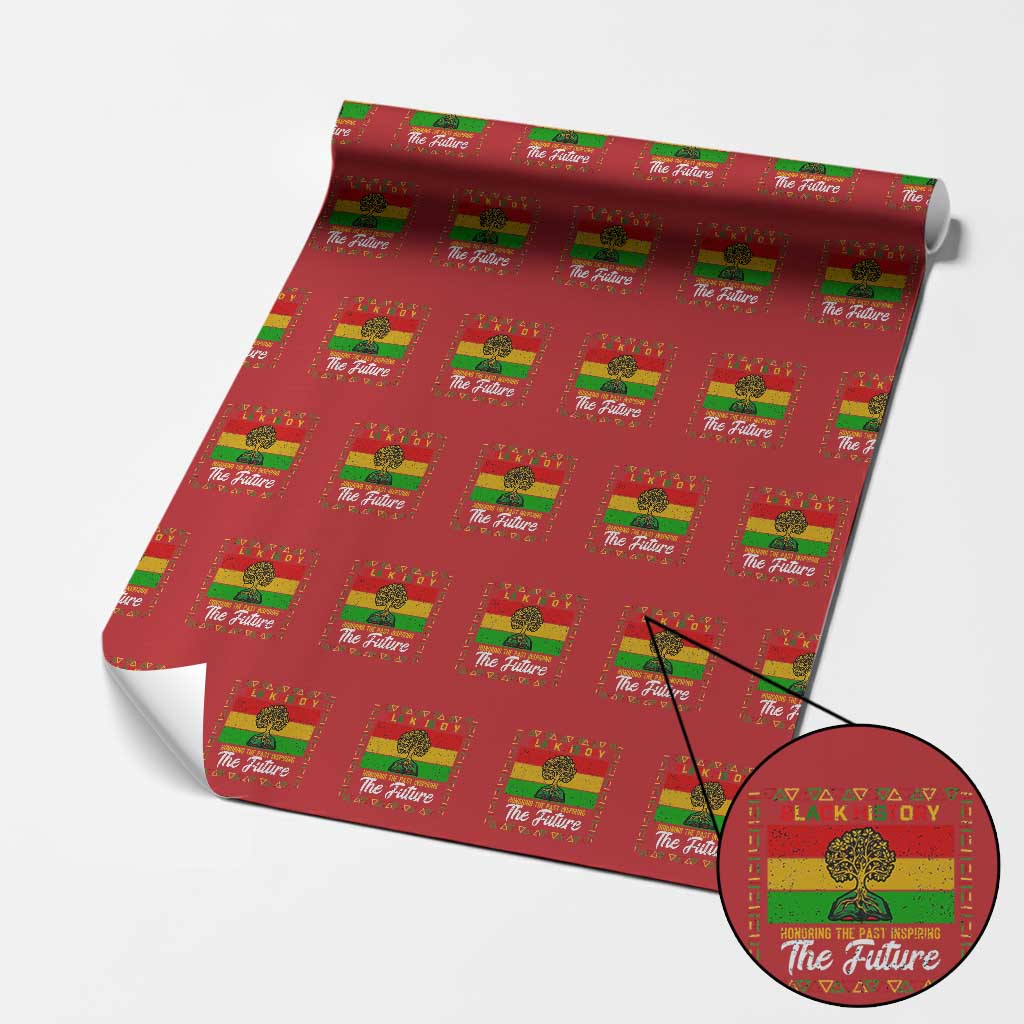 Black History Month Wrapping Paper Roll Honoring The Past Inspiring The Future TS12 Red Print Your Wear
