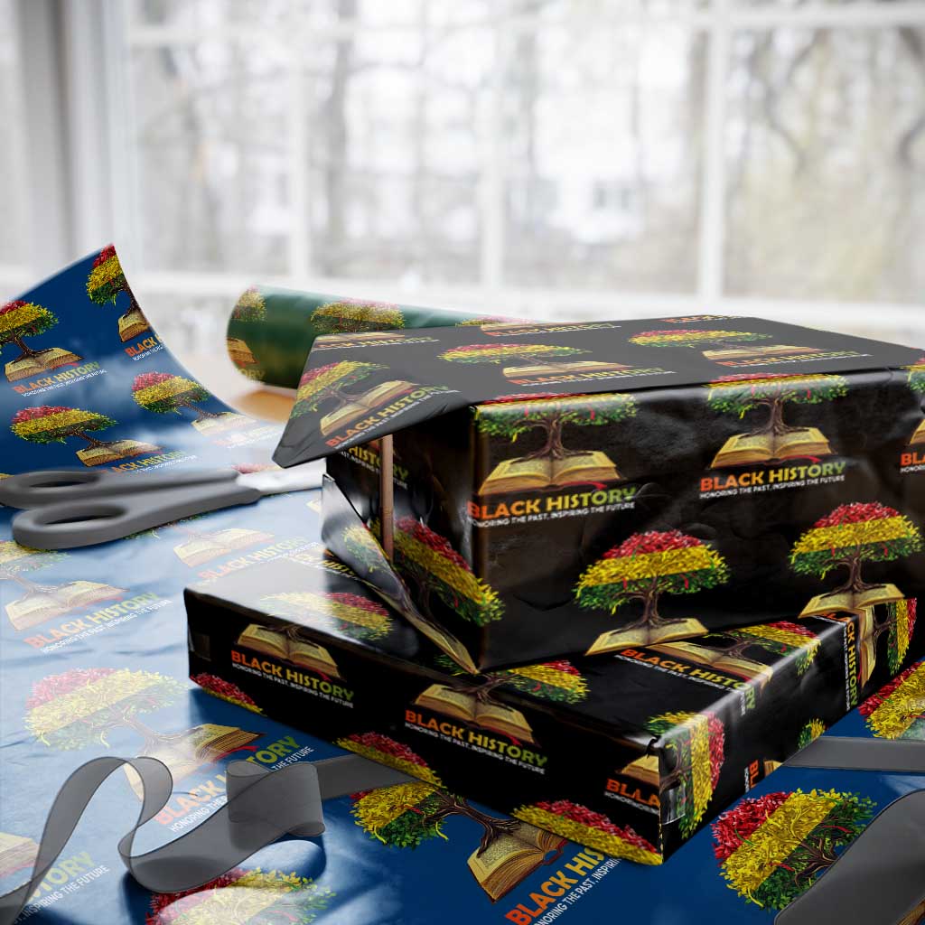 Black History Month Wrapping Paper Roll Honoring The Past Inspiring The Future African American Roots Pride TS02 Black Print Your Wear