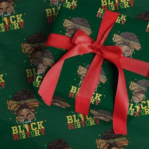 Black History Month Wrapping Paper Roll Messy Pun Afro African American TS14 Green Print Your Wear