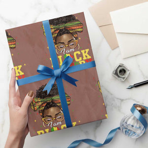Black History Month Wrapping Paper Roll Messy Pun Afro African American TS14 Mocha Print Your Wear