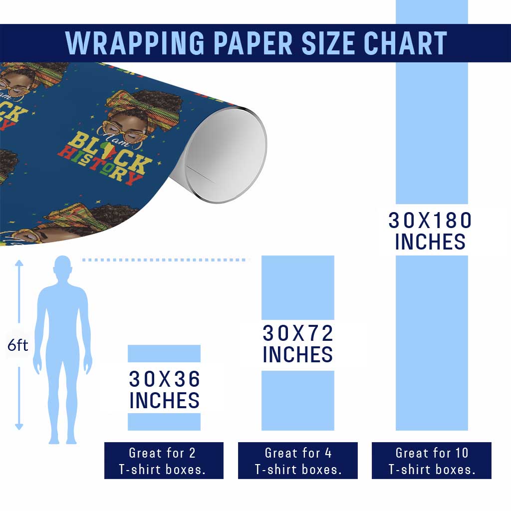 Black History Month Wrapping Paper Roll Messy Pun Afro African American TS14 Print Your Wear