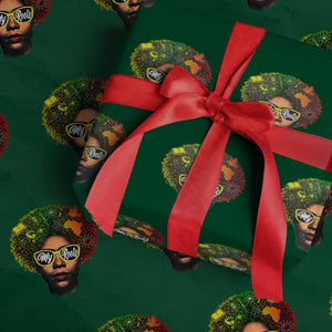 Black History Month Wrapping Paper Roll My Roots African American Pride Gift TS12 Green Print Your Wear