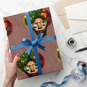 Black History Month Wrapping Paper Roll My Roots African American Pride Gift TS12 Mocha Print Your Wear