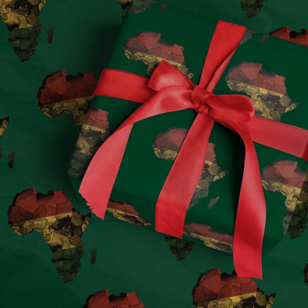 Black History Month Wrapping Paper Roll Pan African Africa Map Black Pride TS10 Green Print Your Wear
