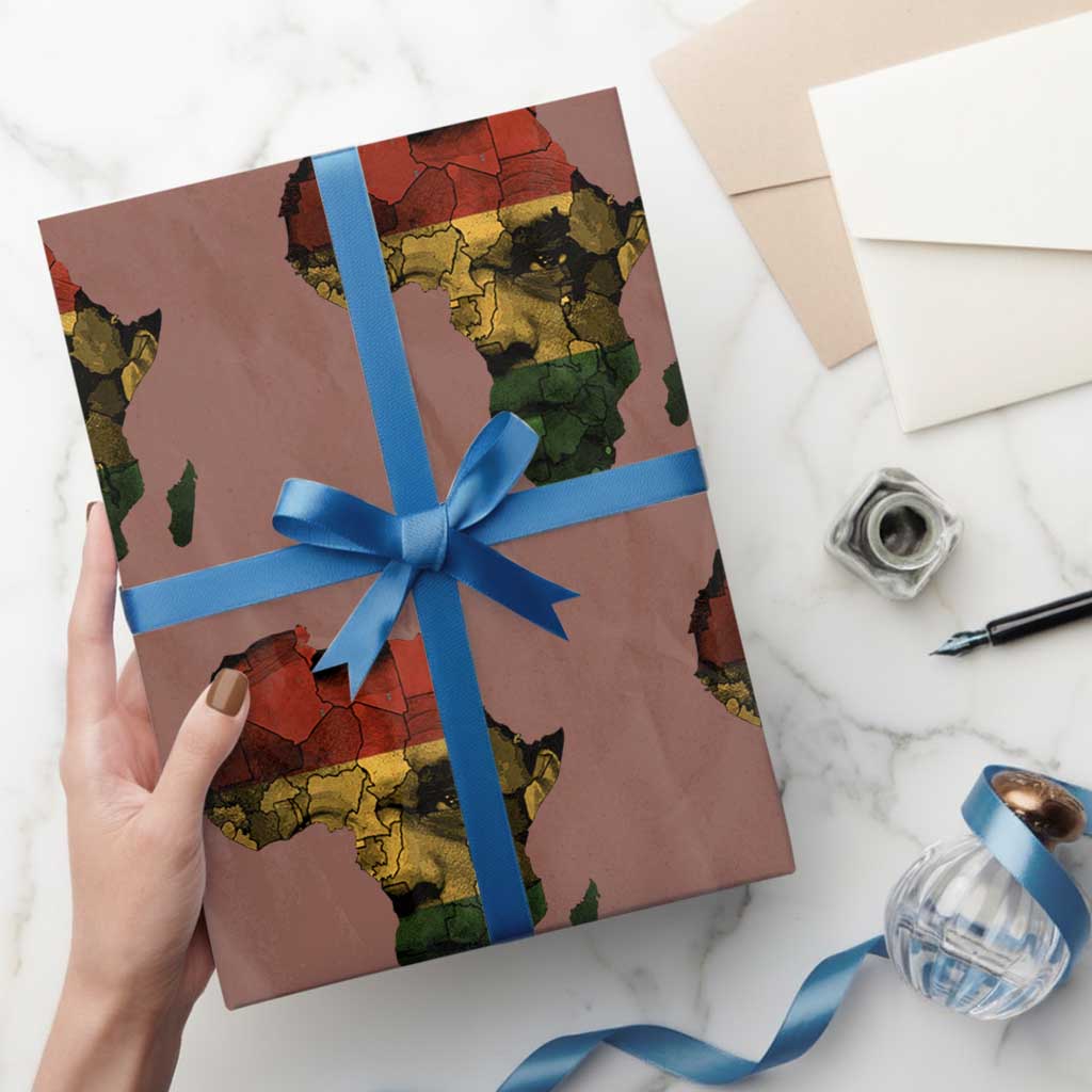 Black History Month Wrapping Paper Roll Pan African Africa Map Black Pride TS10 Mocha Print Your Wear