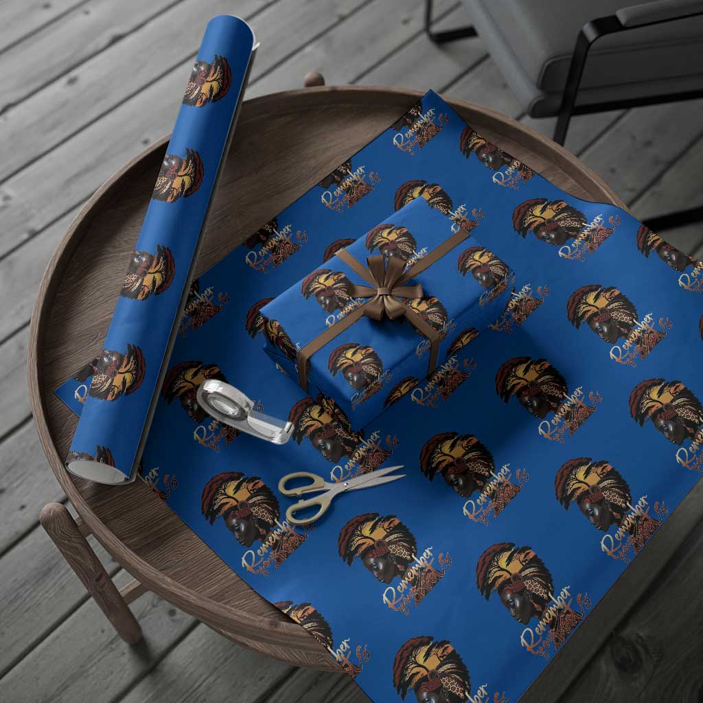 Black History Month Wrapping Paper Roll Remember Your Roots African Safari TS11 Blue Print Your Wear