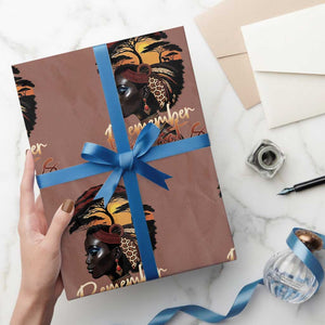 Black History Month Wrapping Paper Roll Remember Your Roots African Safari TS11 Mocha Print Your Wear