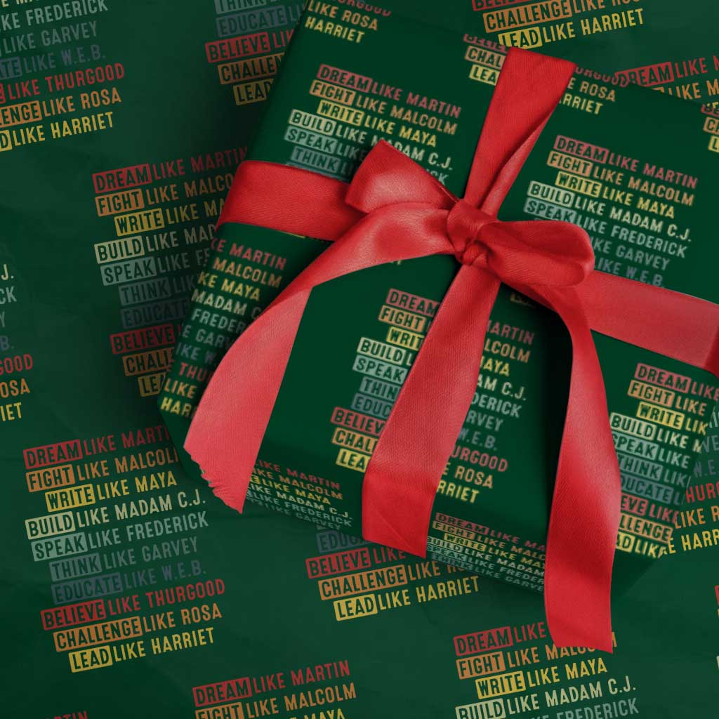 Black History Month Wrapping Paper Roll Retro Inspirational Leaders TS10 Green Print Your Wear