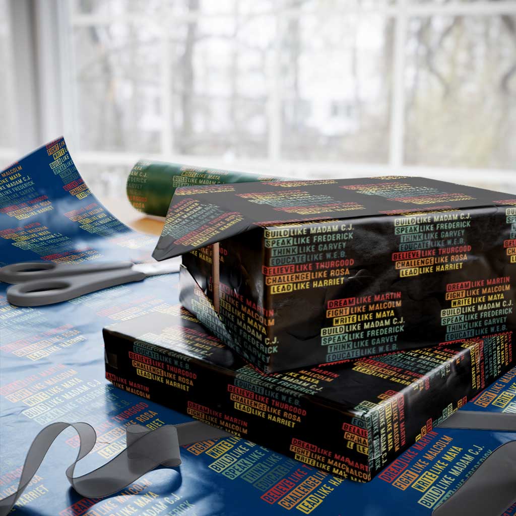 Black History Month Wrapping Paper Roll Retro Inspirational Leaders TS10 Black Print Your Wear