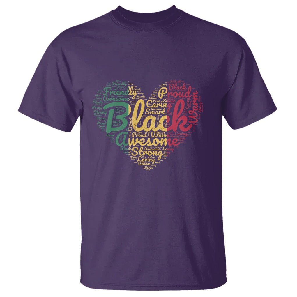 Black History T Shirt Cool Juneteenth with African Proud Heart TS01 Purple Printyourwear