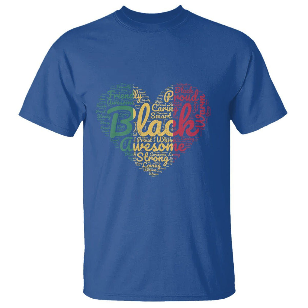 Black History T Shirt Cool Juneteenth with African Proud Heart TS01 Royal Blue Printyourwear