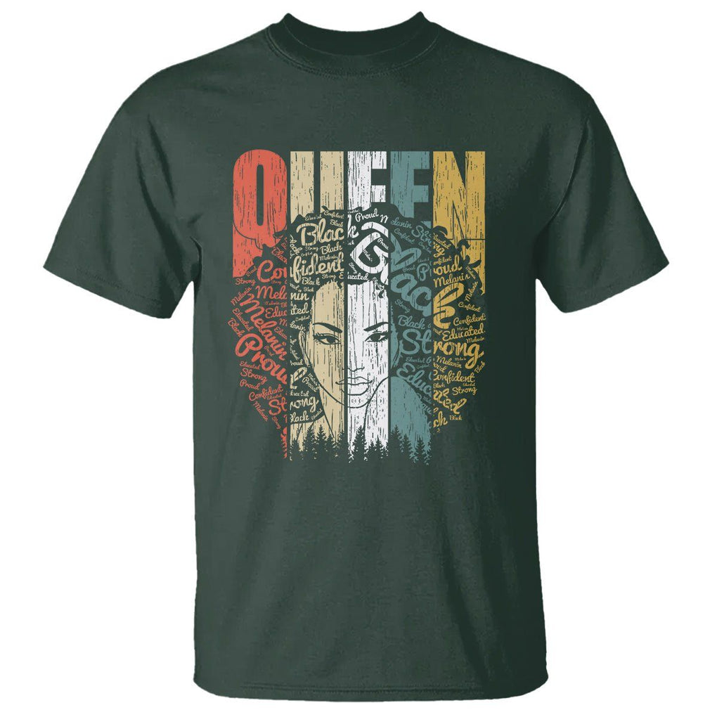 Black History T Shirt For Women Educated Strong Black Queen TS01 Dark Forest Green Printyourwear