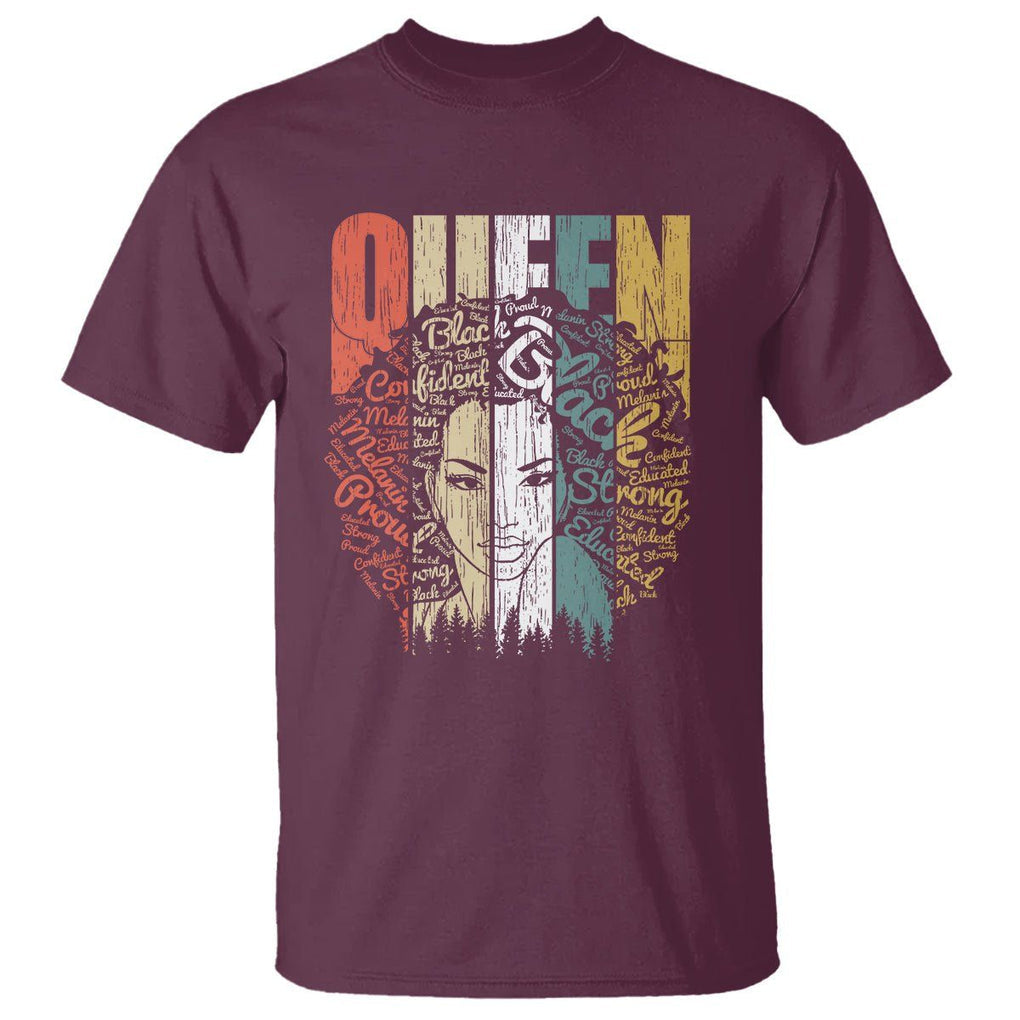 Black History T Shirt For Women Educated Strong Black Queen TS01 Maroon Printyourwear