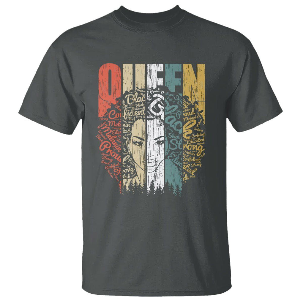 Black History T Shirt For Women Educated Strong Black Queen TS01 Dark Heather Printyourwear