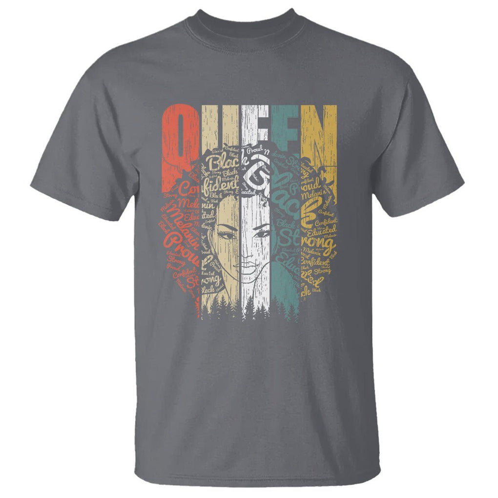 Black History T Shirt For Women Educated Strong Black Queen TS01 Charcoal Printyourwear