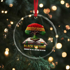 Black History Teacher Crystal Glass Ornament Honoring The Past Inspiring The Future Tree of Life - Print Your Wear