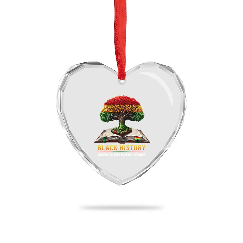 Black History Teacher Heart Crystal Glass Ornament Honoring The Past Inspiring The Future Tree of Life TS02 Print Your Wear