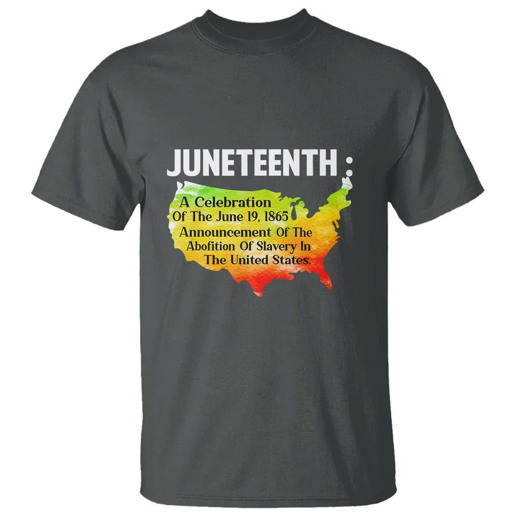 Black History Themed T Shirt With African Map Juneteenth Celebrates TS01 Dark Heather Printyourwear