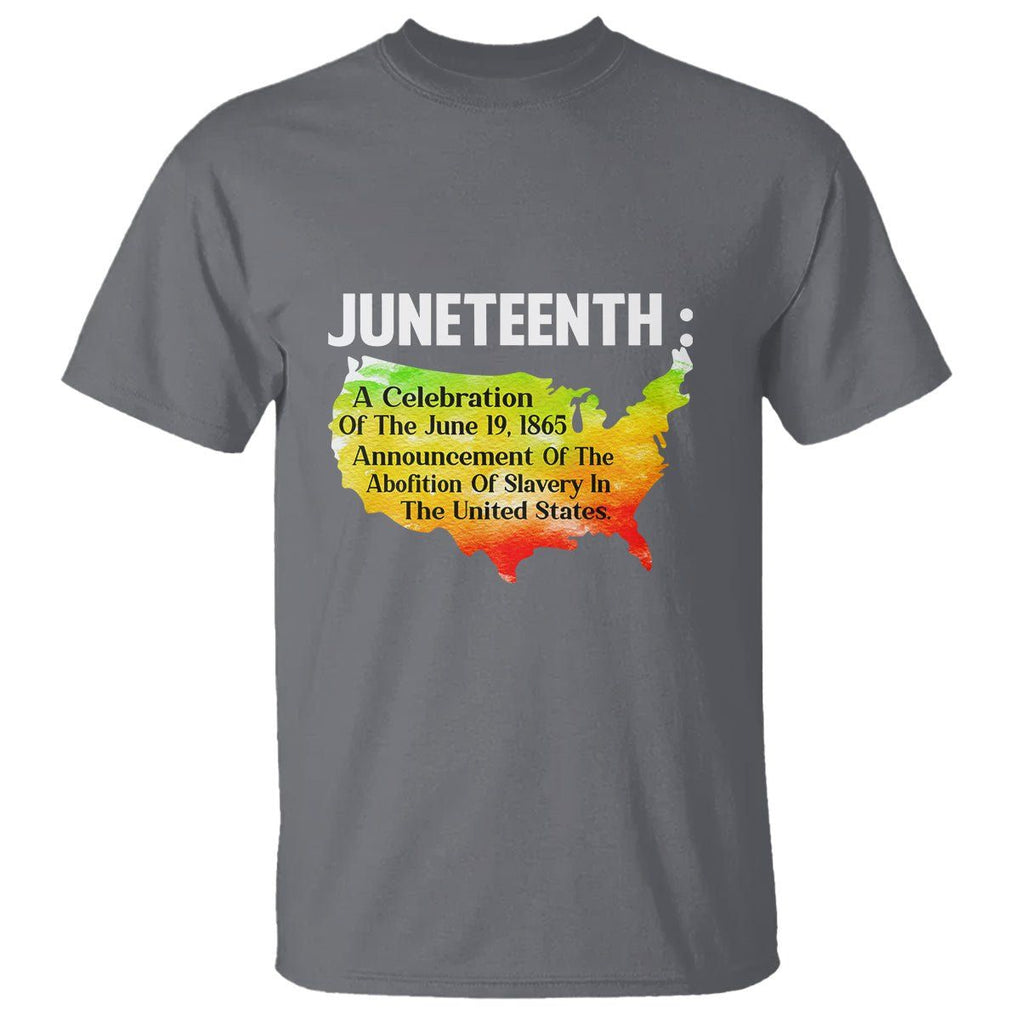 Black History Themed T Shirt With African Map Juneteenth Celebrates TS01 Charcoal Printyourwear
