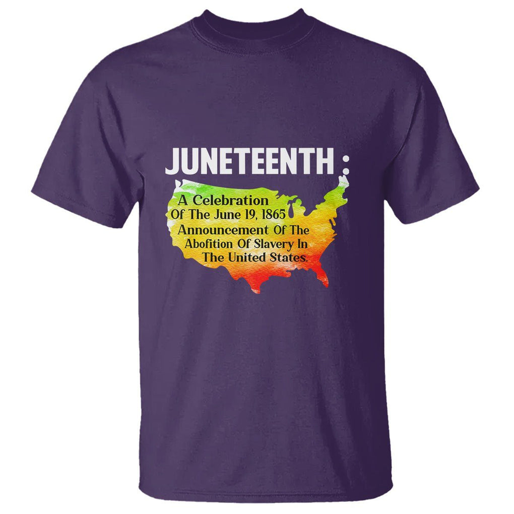 Black History Themed T Shirt With African Map Juneteenth Celebrates TS01 Purple Printyourwear