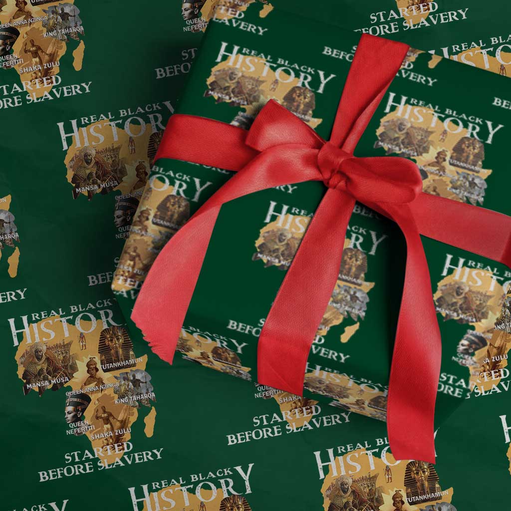 Black History Wrapping Paper Roll Didnt Start With Slavery TS10 Green Print Your Wear