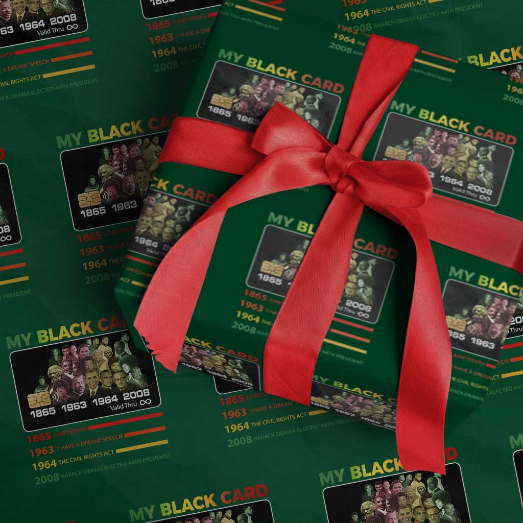 Black History Wrapping Paper Roll My Black Card Greatest African American Leaders TS11 Green Print Your Wear