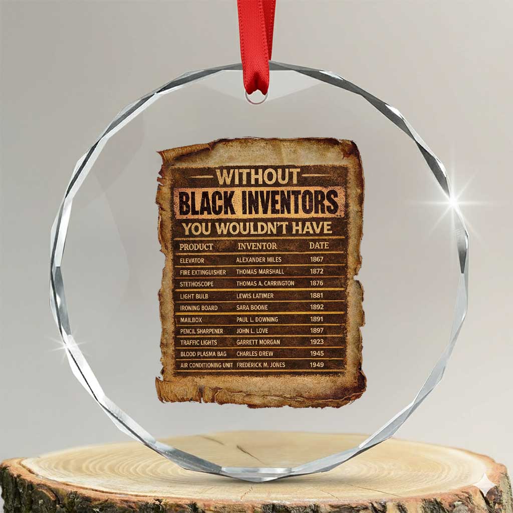 Black Inventors Crystal Glass Ornament Afro African Melanin Black History Month Juneteenth TS10 Transparent Glass 3'' Circle Print Your Wear