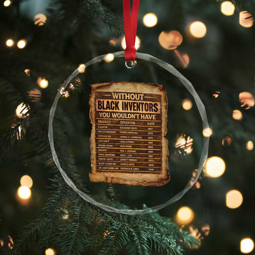 Black Inventors Crystal Glass Ornament Afro African Melanin Black History Month Juneteenth TS10 Print Your Wear