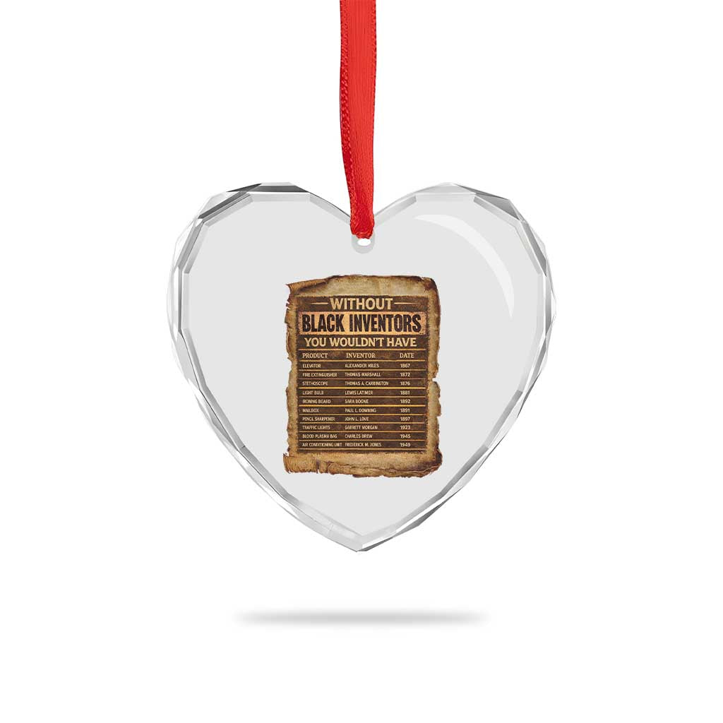 Black Inventors Heart Crystal Glass Ornament Afro African Melanin Black History Month Juneteenth TS10 Print Your Wear