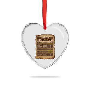 Black Inventors Heart Crystal Glass Ornament Afro African Melanin Black History Month Juneteenth TS10 Print Your Wear