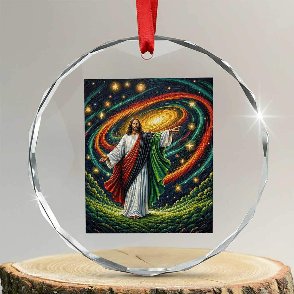 Black Jesus Juneteenth Crystal Glass Ornament African American Christian Pride TS12 Transparent Glass 3'' Circle Print Your Wear